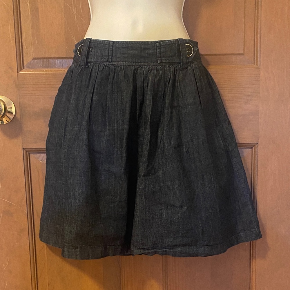 Tibi Black A-Line Skirt